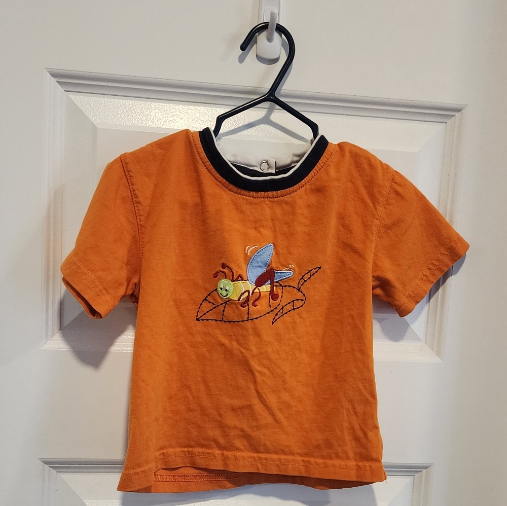 Okie Dokie Orange Short Sleeve Tee Vibrant Graphic Y2K Era 24 Months